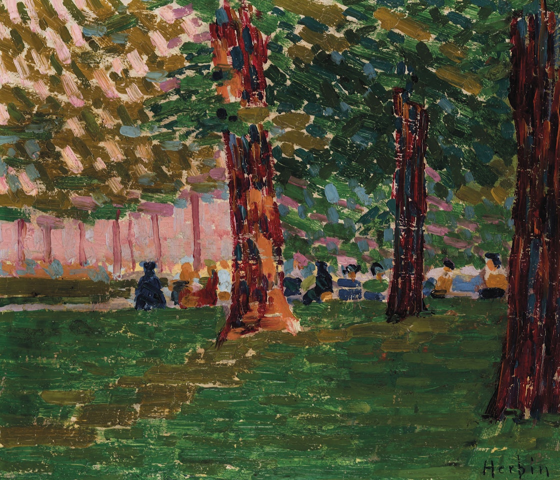 Sous les arbres, Jardin du Luxembourg by Auguste Herbin