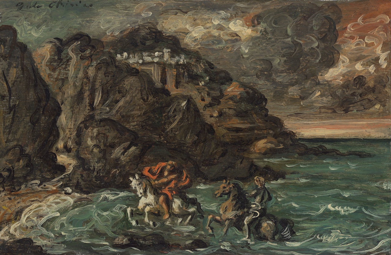 Cavalieri a cavallo che escono dal mare by Giorgio de Chirico
