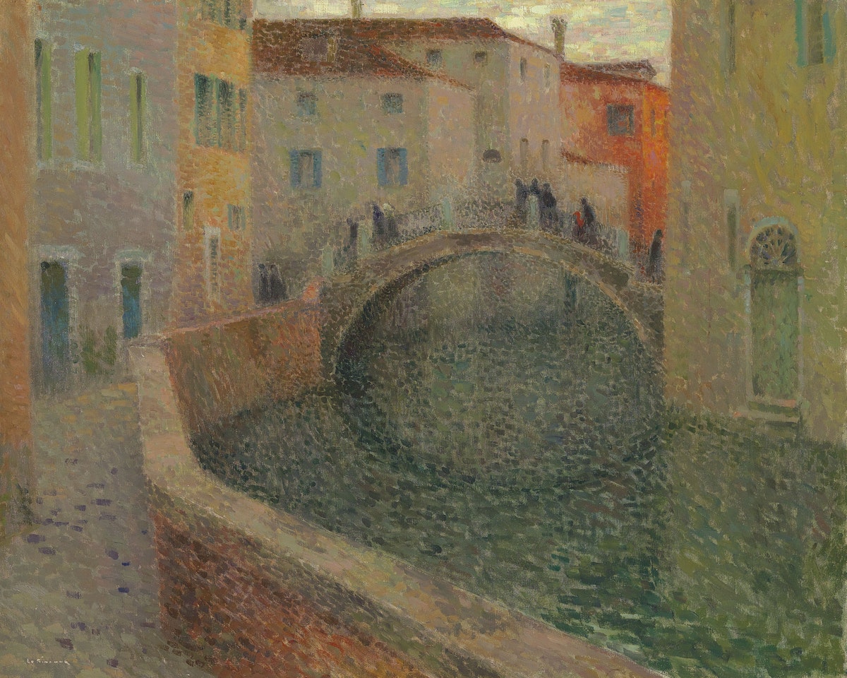 Le petit canal, soir gris, Venise by Henri Le Sidaner