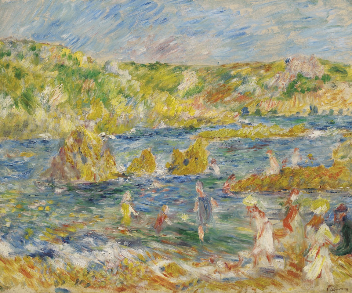 Rochers de Guernesey avec personnages (plage à Guernesey) by Pierre-Auguste Renoir