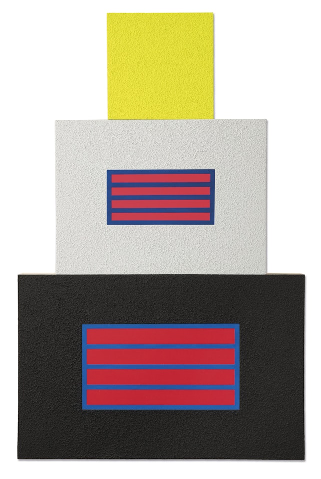 Yellow Cell Over Two Prisons by Peter Halley