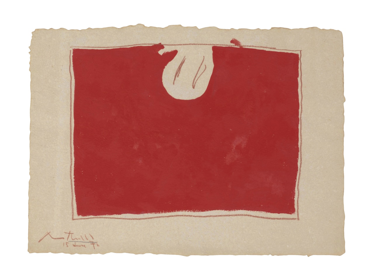 Red Wall Sketch by Robert Motherwell