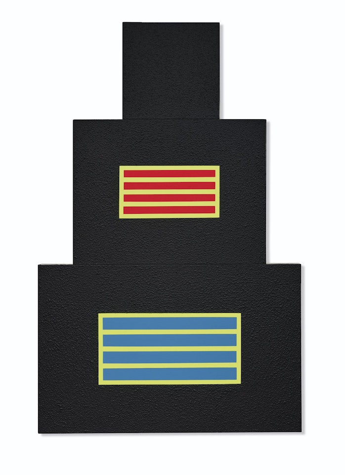 Cell, Two Prisons, Stacked by Peter Halley