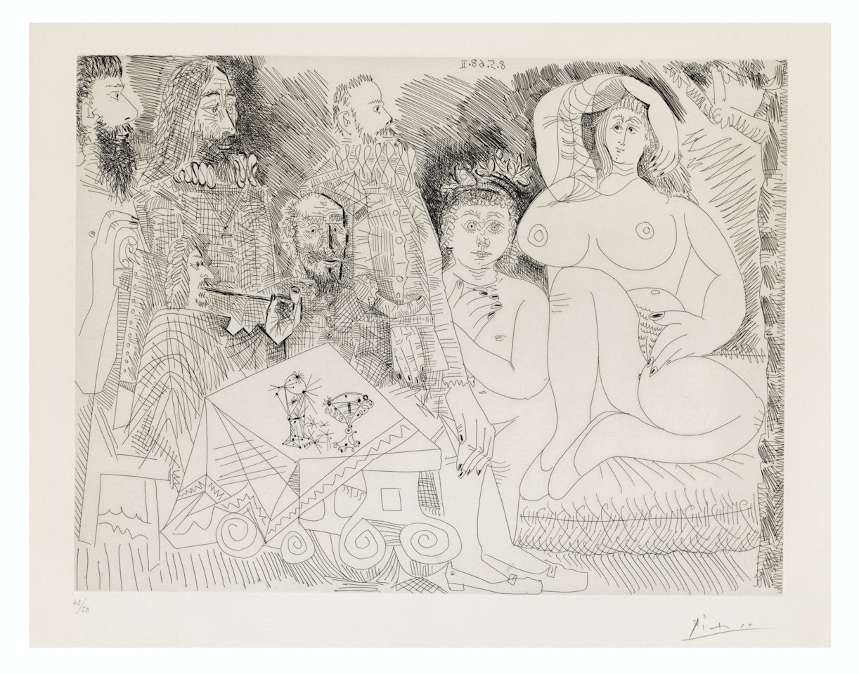 Autour de la Célestine: Collation au Jardin, avec Jeune Bacchus Gras, from: Séries 347 by Pablo Picasso