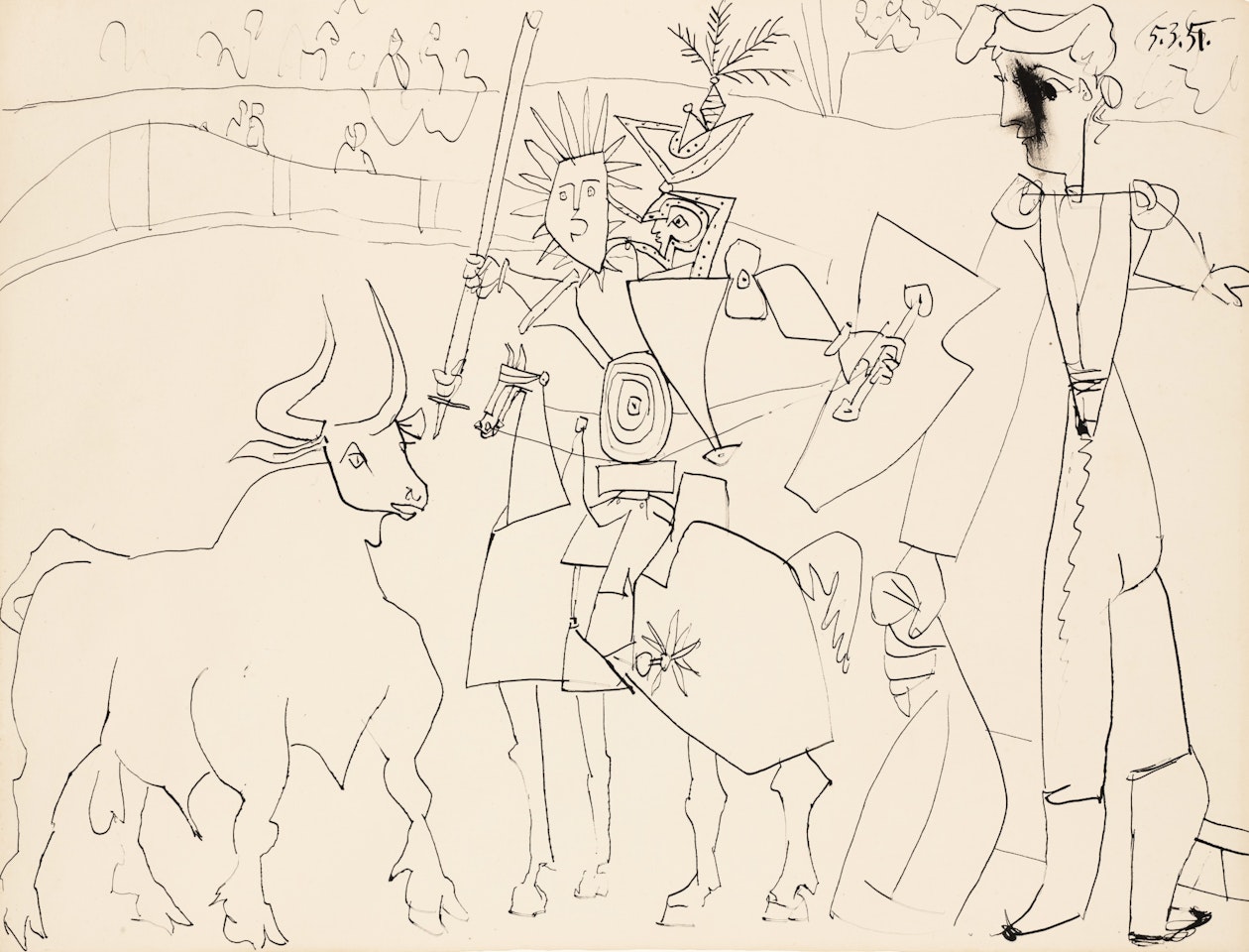 CHEVALIER ET PICADOR DANS L'ARÈNE by Pablo Picasso