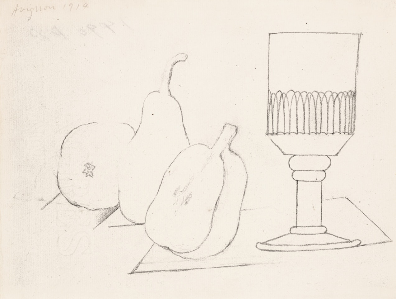 FRUITS ET VERRE À PIED by Pablo Picasso