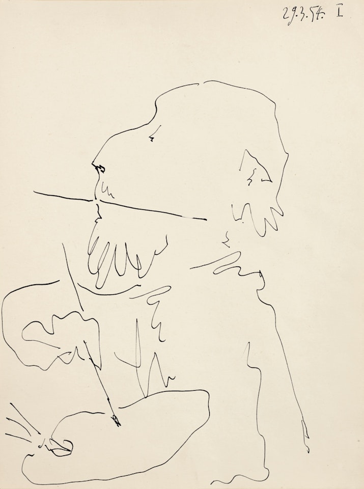 HOMME LE PINCEAU ENTRE LES DENTS by Pablo Picasso