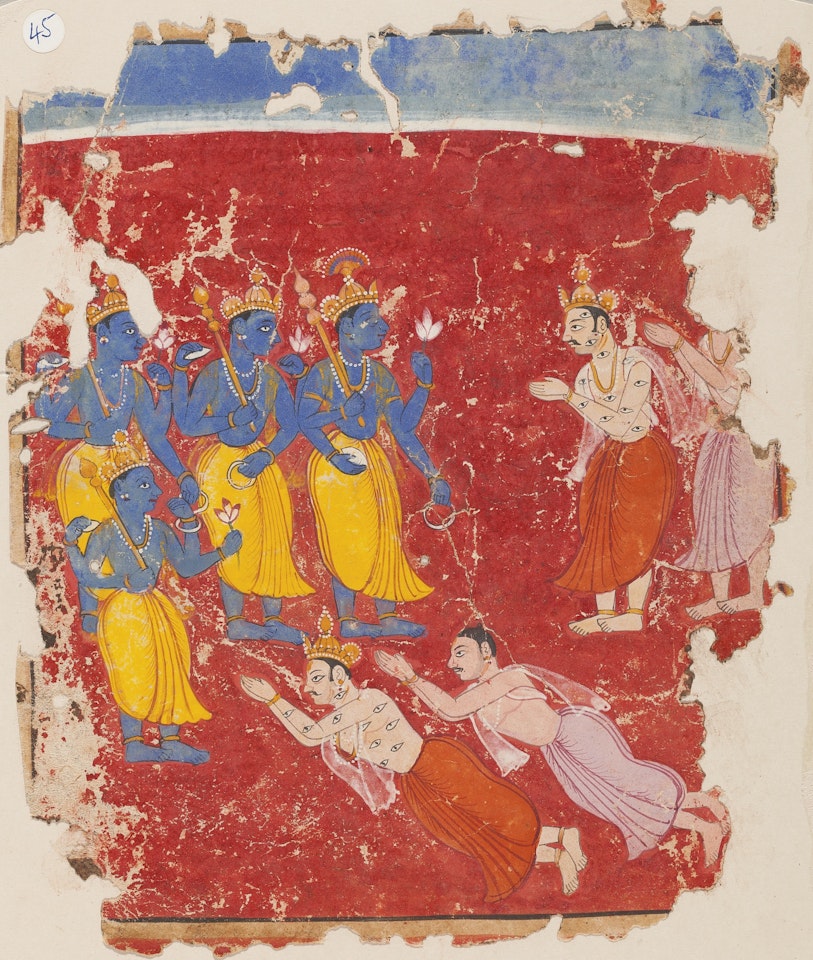 INDRA PROSTRATES BEFORE VISHNU, ATTRIBUTED TO SAHIBDIN by Anonymous