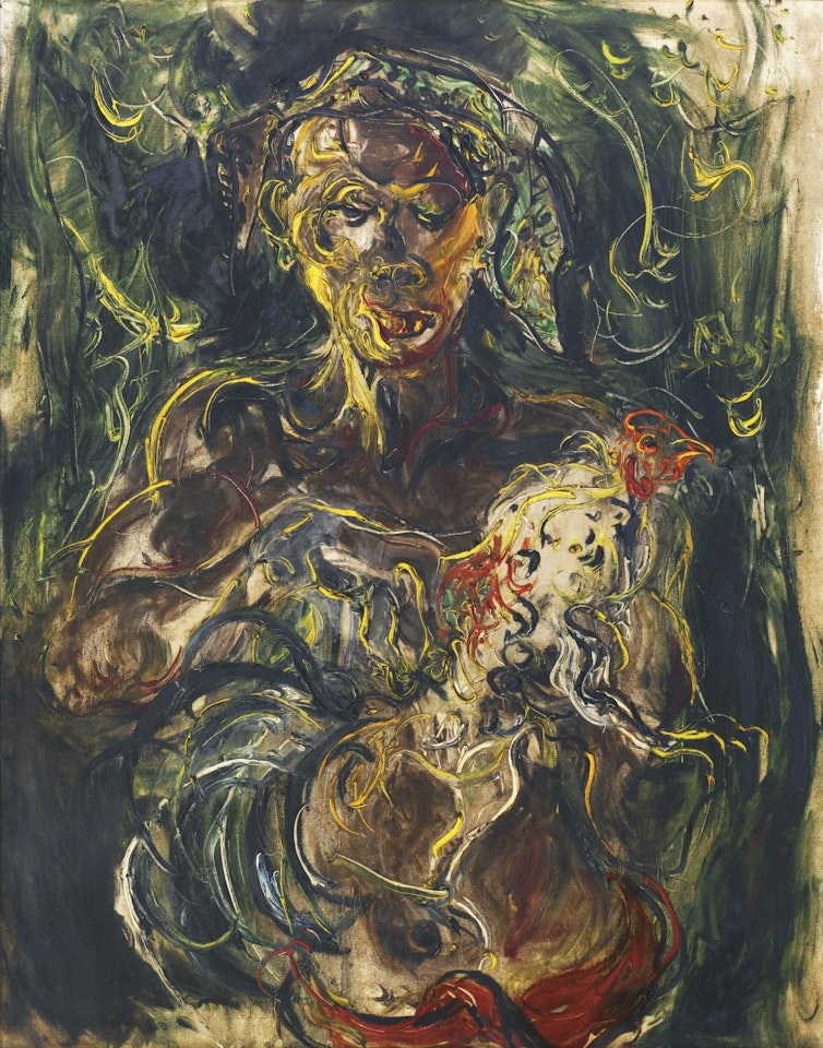MAN WITH COCKEREL by Affandi