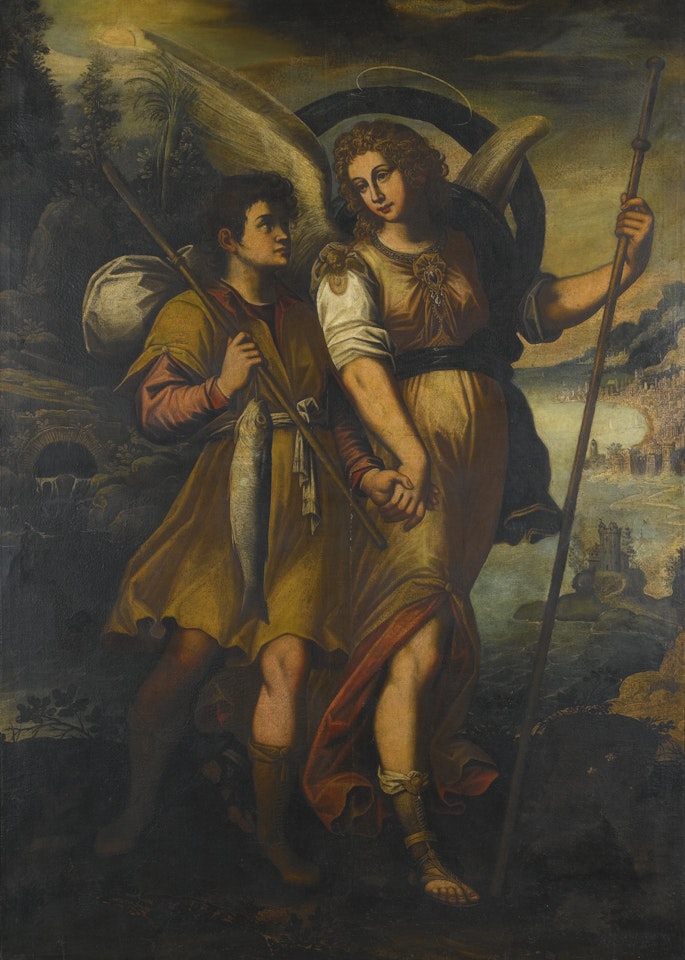 RAPHAEL AND TOBIAS by Spanish School