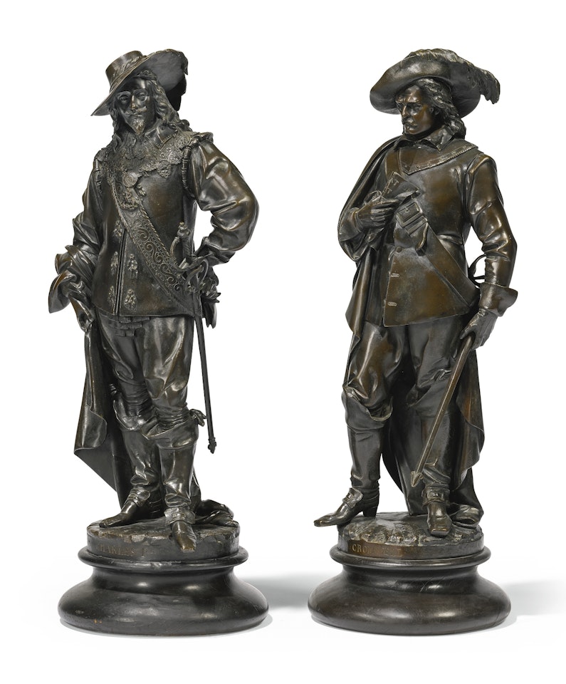 KING CHARLES I AND OLIVER CROMWELL by Albert-Ernest Carrier-Belleuse
