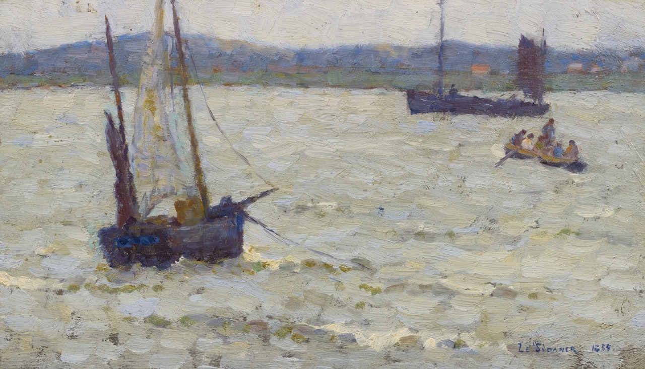 BATEAUX DANS LA LAGUNE, ETAPLES by Henri Le Sidaner