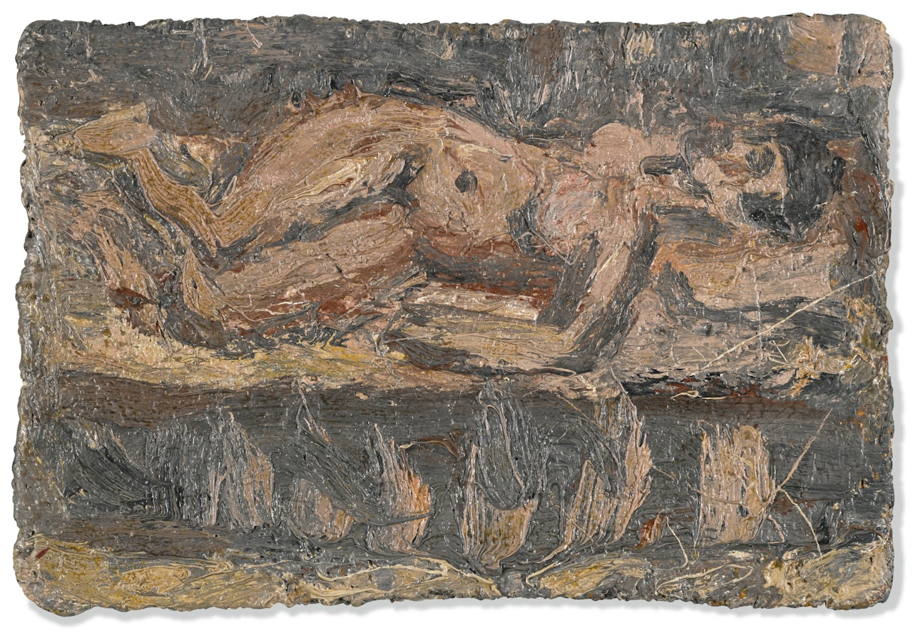 RECLINING NUDE by Leon Kossoff