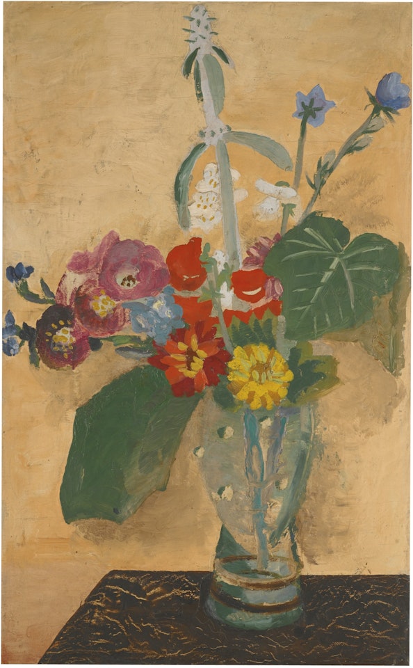 SUMMER FLOWERS IN A GLASS VASE by Winifred Nicholson