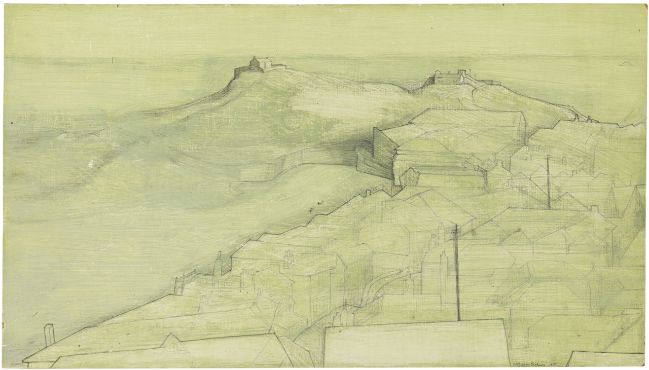 ST. IVES, THE ISLAND, FROM BARNOON by Wilhelmina Barns-Graham