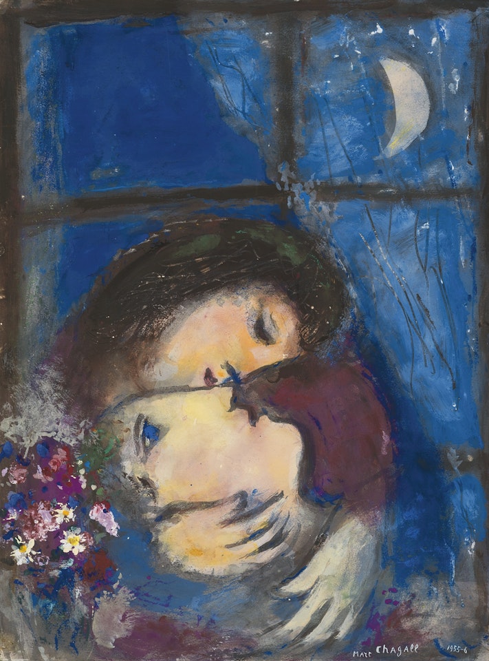 DEUX TÊTES À LA FENÊTRE by Marc Chagall
