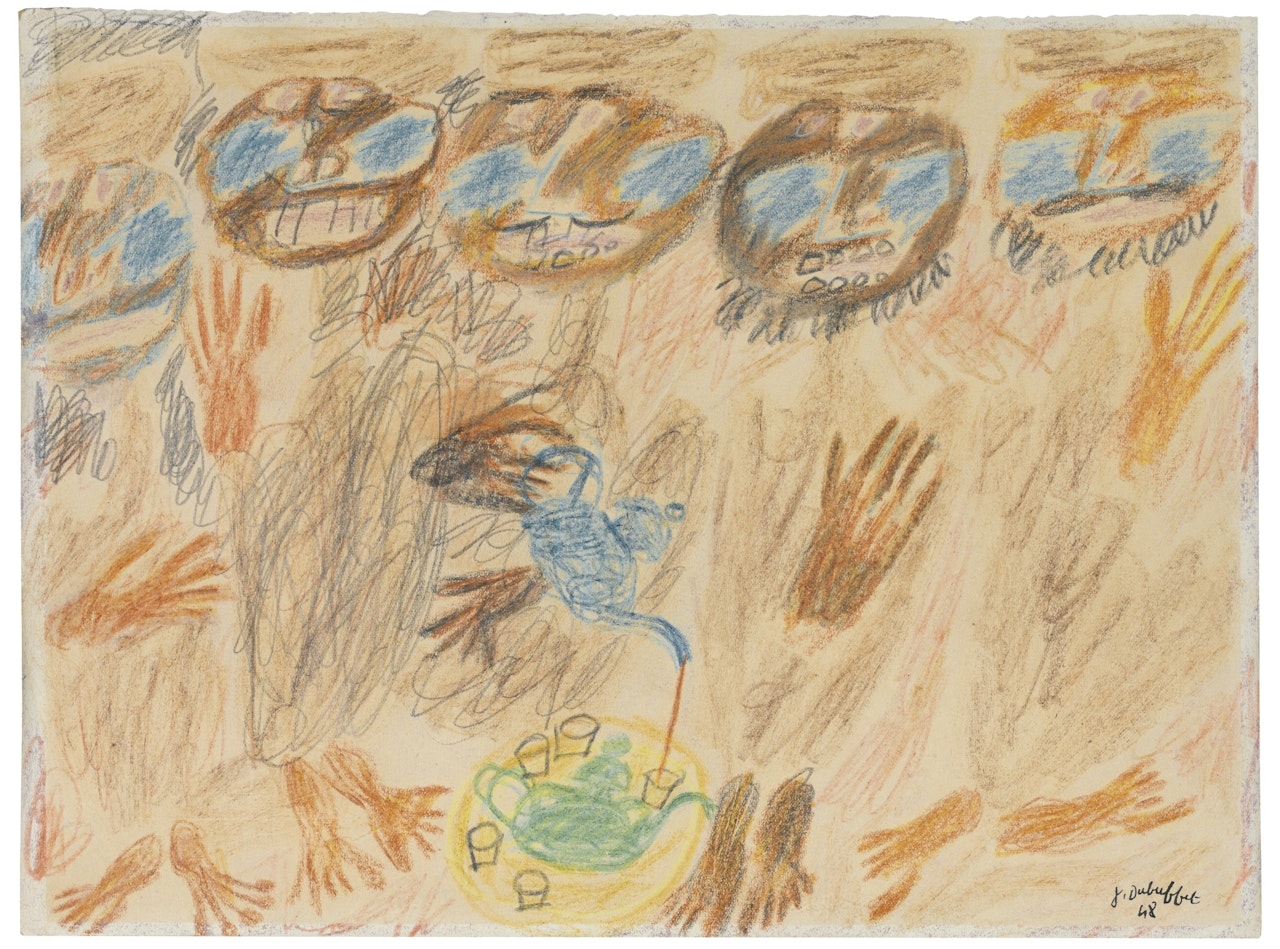 CINQ ARABES PRENANT LE THÉ by Jean Dubuffet