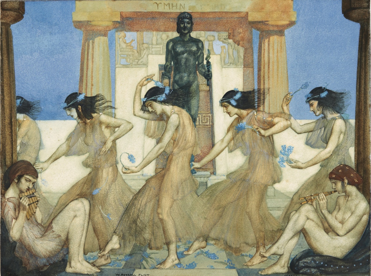 THEOCRITUS IDYLL XVIII, CHORUS AND MUSICIANS by William Russell Flint