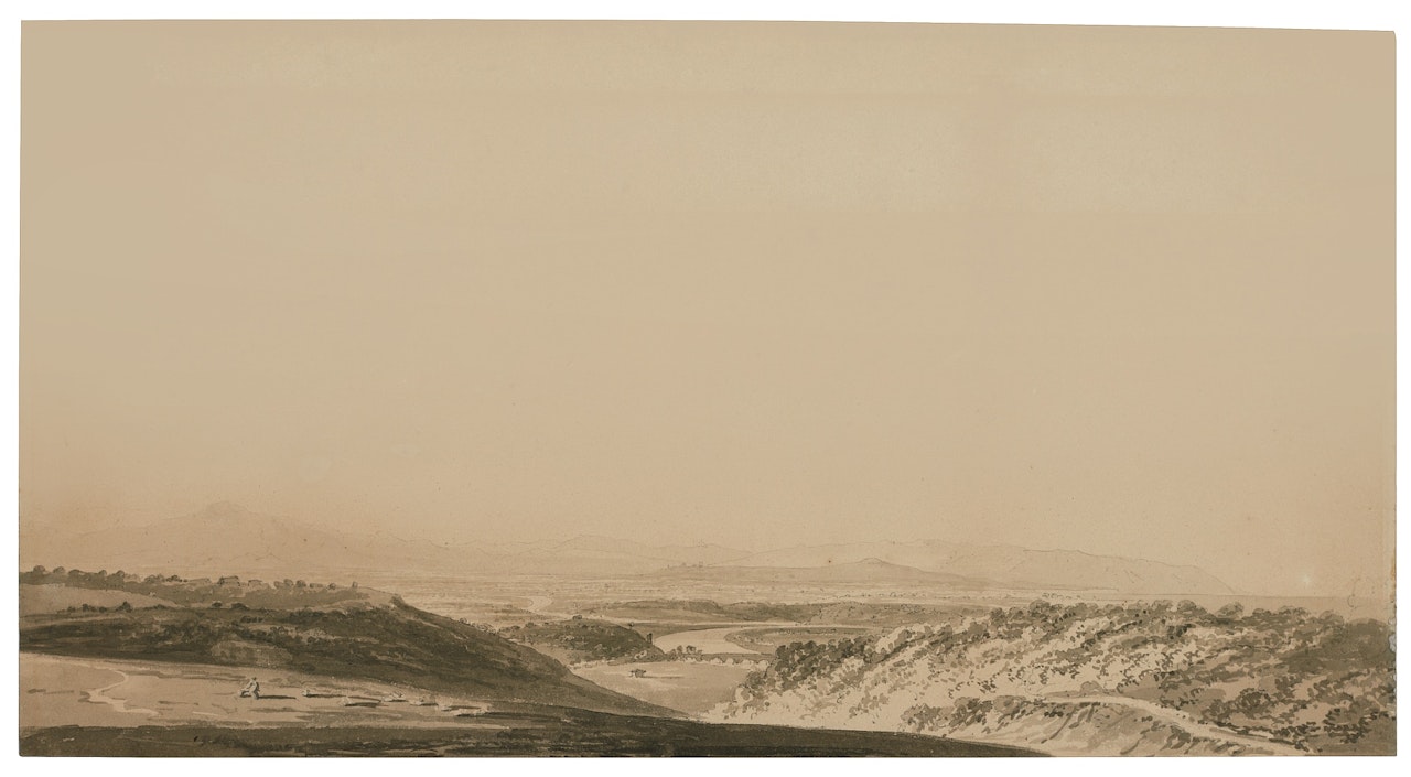 A VIEW OF THE RIVER TIBER FROM MONTE MARIO, ITALY by Joseph Mallord William Turner