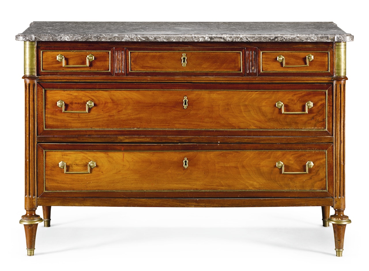 A Louis XVI gilt-bronze mounted mahogany commode
 by Anonymous