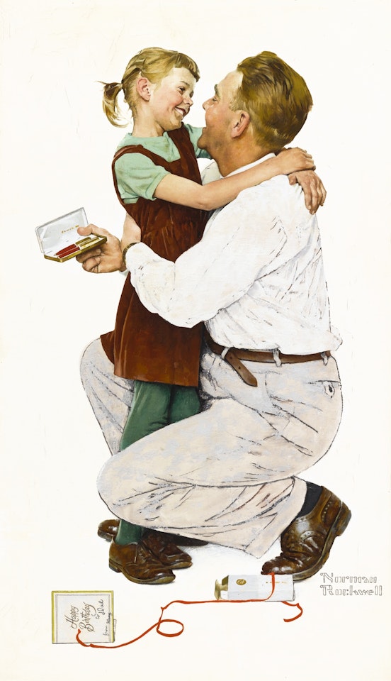 SHE GAVE ME A PARKER 61 (HAPPY BIRTHDAY TO DAD) by Norman Rockwell