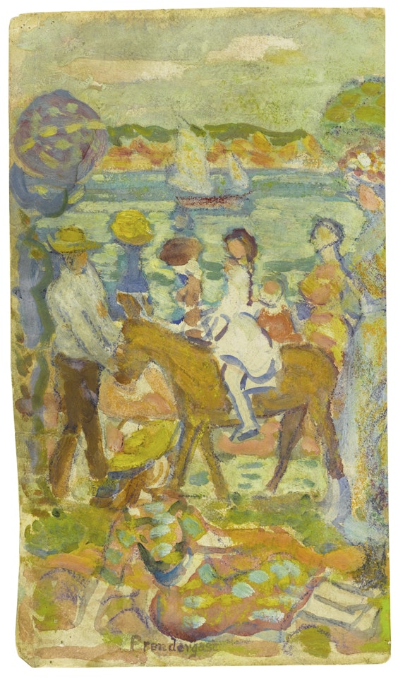 GROUP OF FIGURES (WITH DONKEY) by Maurice Prendergast