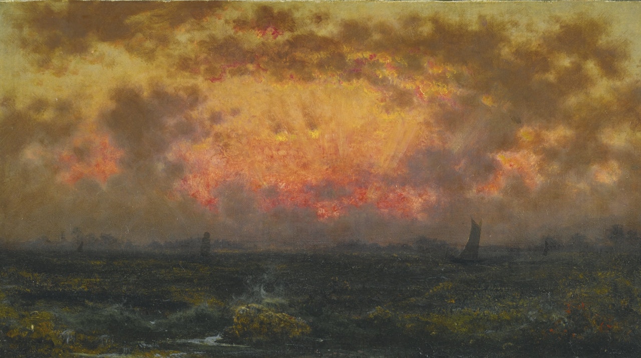 SUNSET ON THE COAST (FLORIDA SUNSET; VIEW OF NEW YORK HARBOR) by Martin Johnson Heade