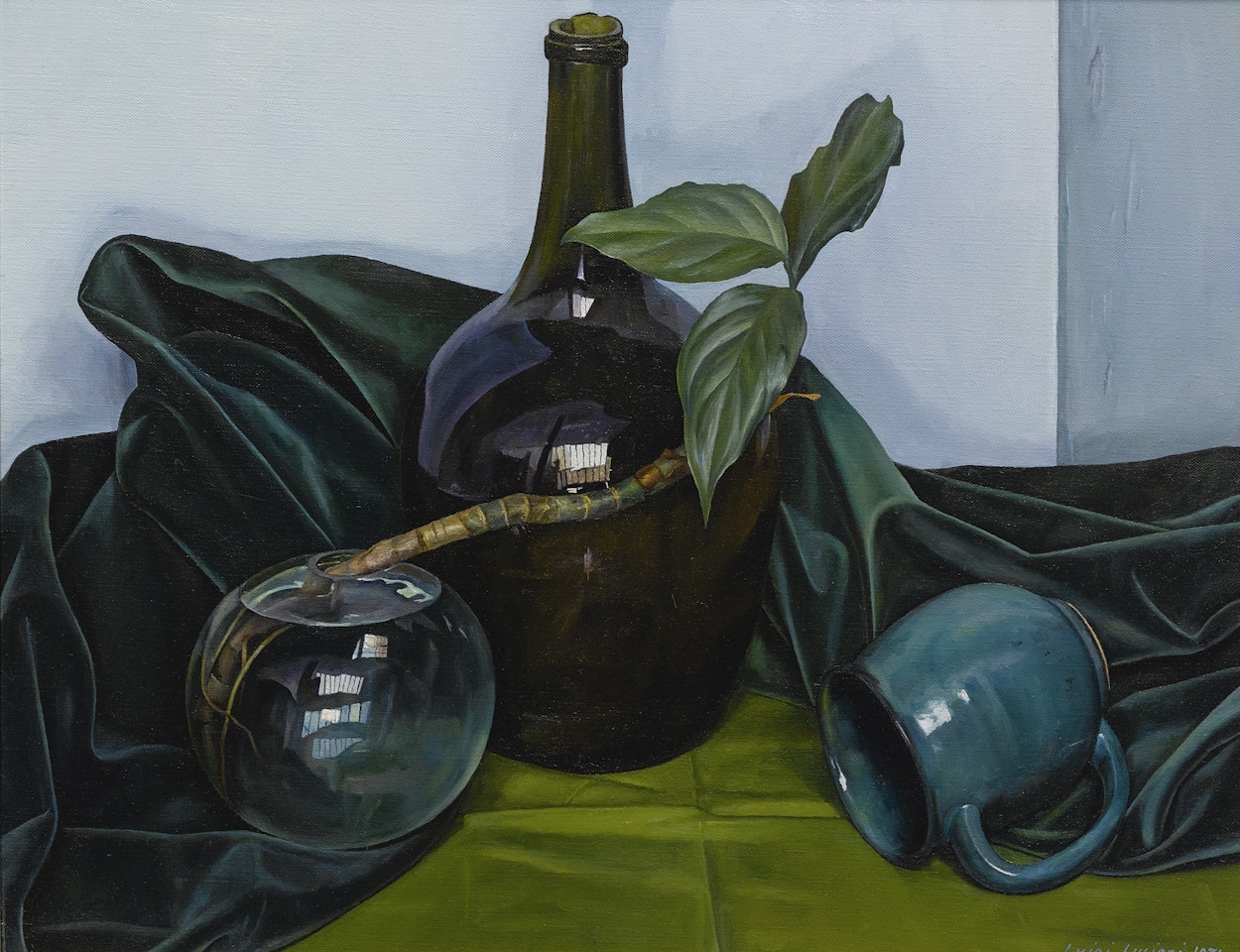 STILL LIFE WITH BLUE BOTTLE by Luigi Lucioni