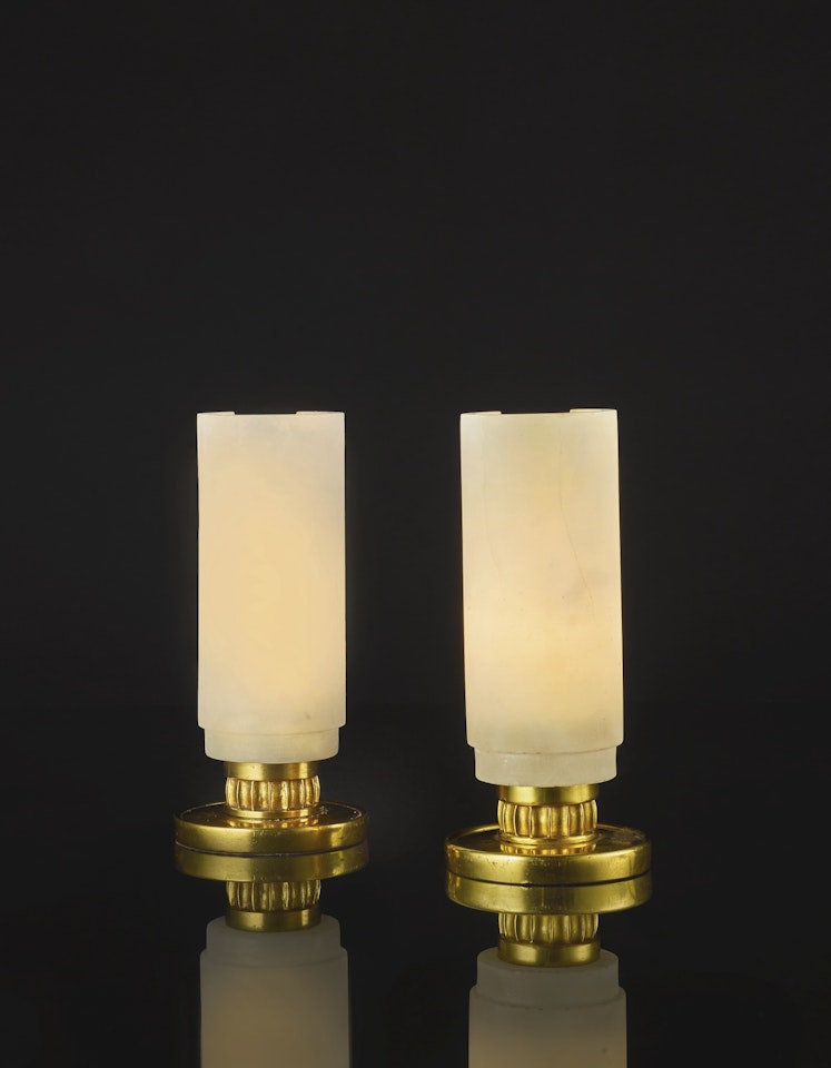 PAIR OF TABLE LAMPS, MODEL 3307 NR by Emile-Jacques Ruhlmann