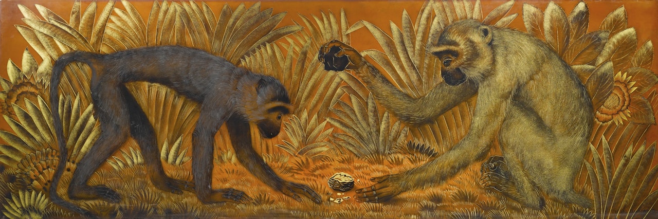 “SINGES” PANEL by Jean Dunand