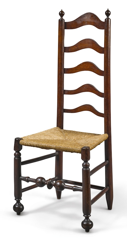 Fine William and Mary Turned and Painted Maple Side Chair by Anonymous