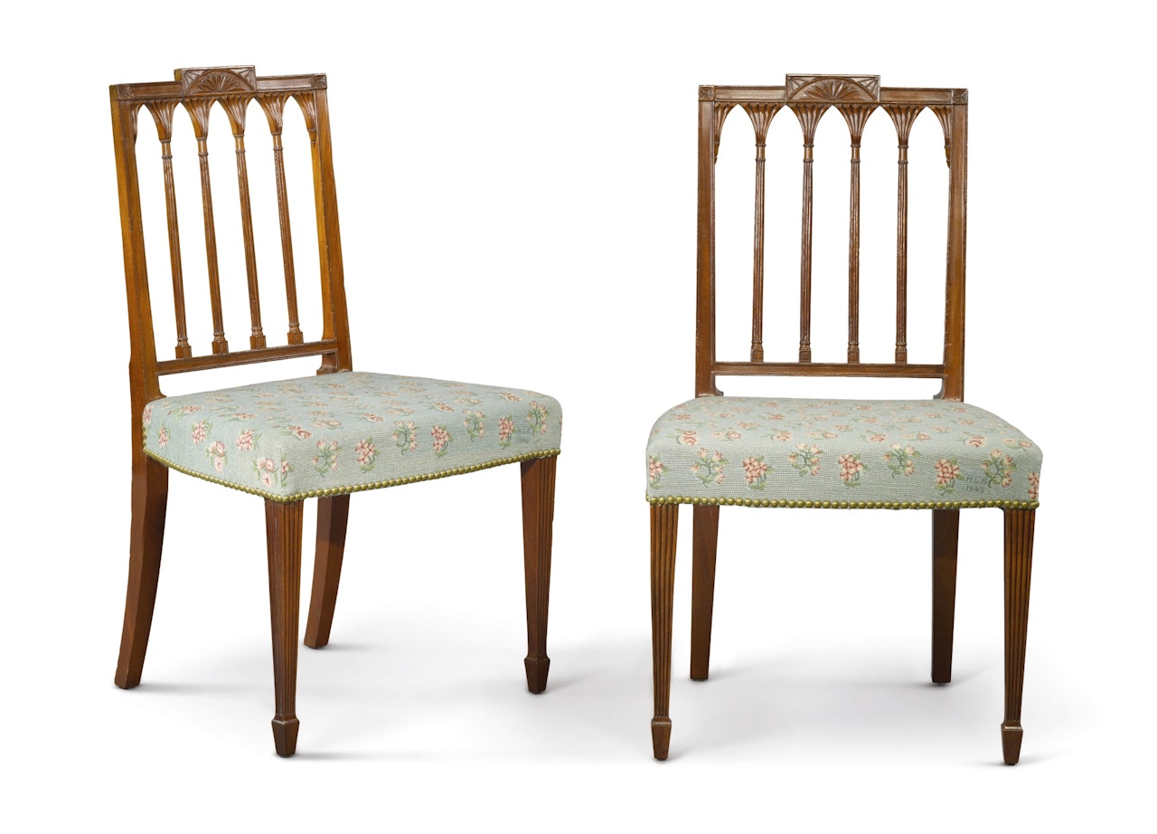 Pair of Federal Carved Mahogany Side Chairs, Attributed to Slover and Taylor by Anonymous