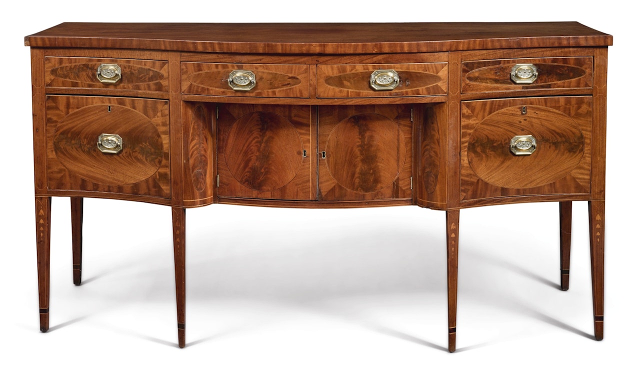 Federal Inlaid and Figured Mahogany Sideboard by Anonymous