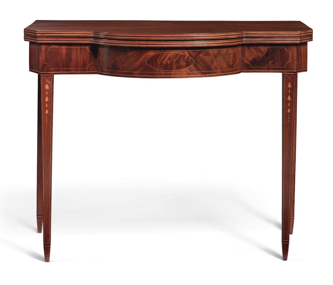 Fine and Rare Federal Inlaid and Figured Mahogany Games Table by Anonymous