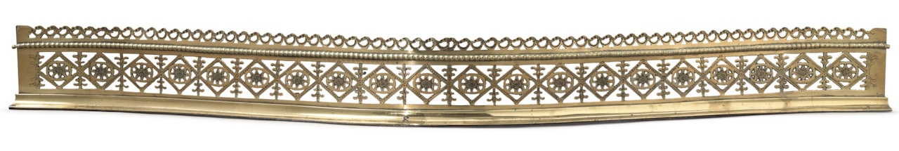 Very Fine George III Engraved and Pierced Brass Serpentine Fire Fender by Anonymous