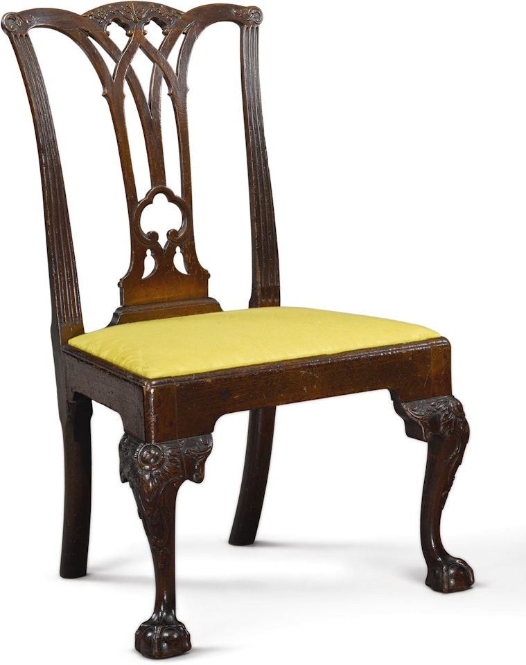 Chippendale Carved Mahogany Side Chair, carving attributed to Martin Jugiez by Anonymous