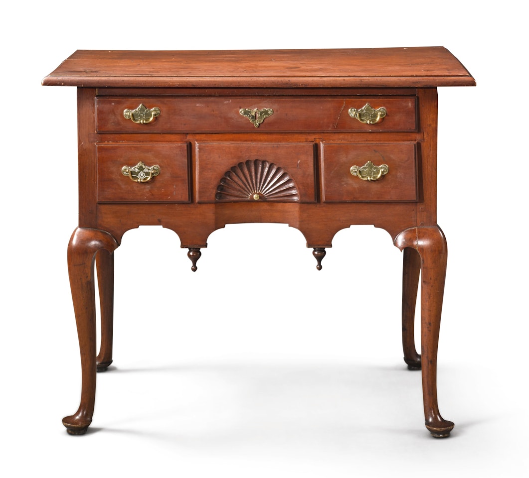 Fine Queen Anne Carved Cherrywood Dressing Table by Anonymous