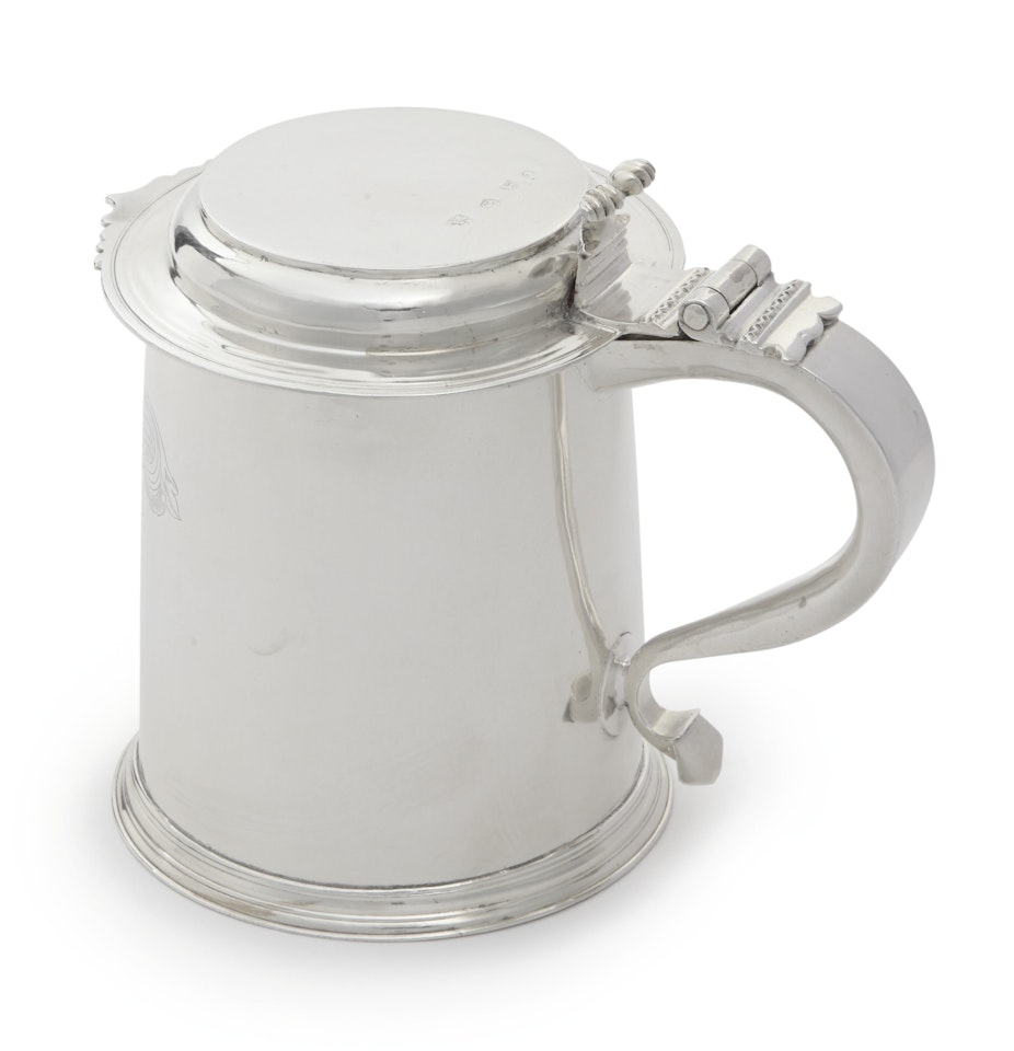 A James II silver tankard, maker's mark IC in heart, five-pointed star below (Jackson, 1989, p. 137) by Anonymous