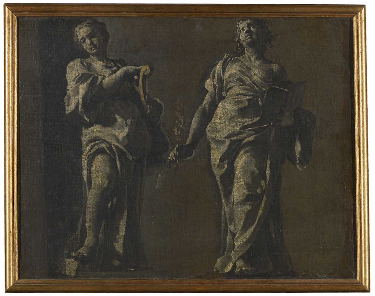 TWO SCULPTURES EN GRISAILLE by Italian School