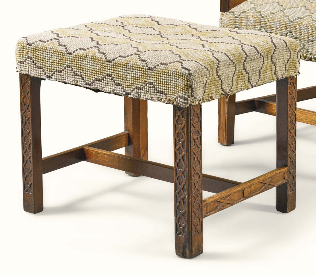A George III mahogany stool by Anonymous