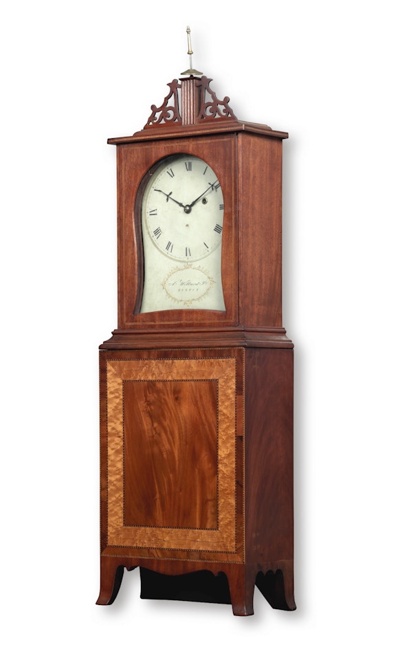 Fine Federal Inlaid and Figured Mahogany Shelf Clock by Anonymous