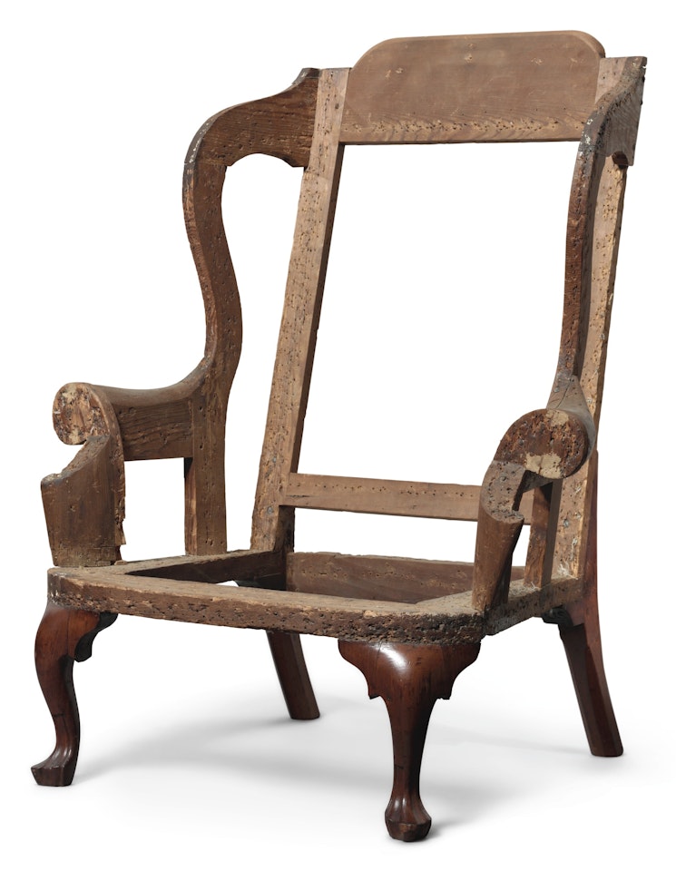 The Taylor Family Very Rare Diminutive Queen Anne Mahogany Easy Chair by Anonymous