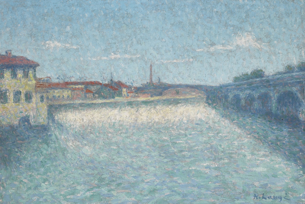 LE PONT DE HALAGE DE TOUNIS À TOULOUSE by Achille Laugé