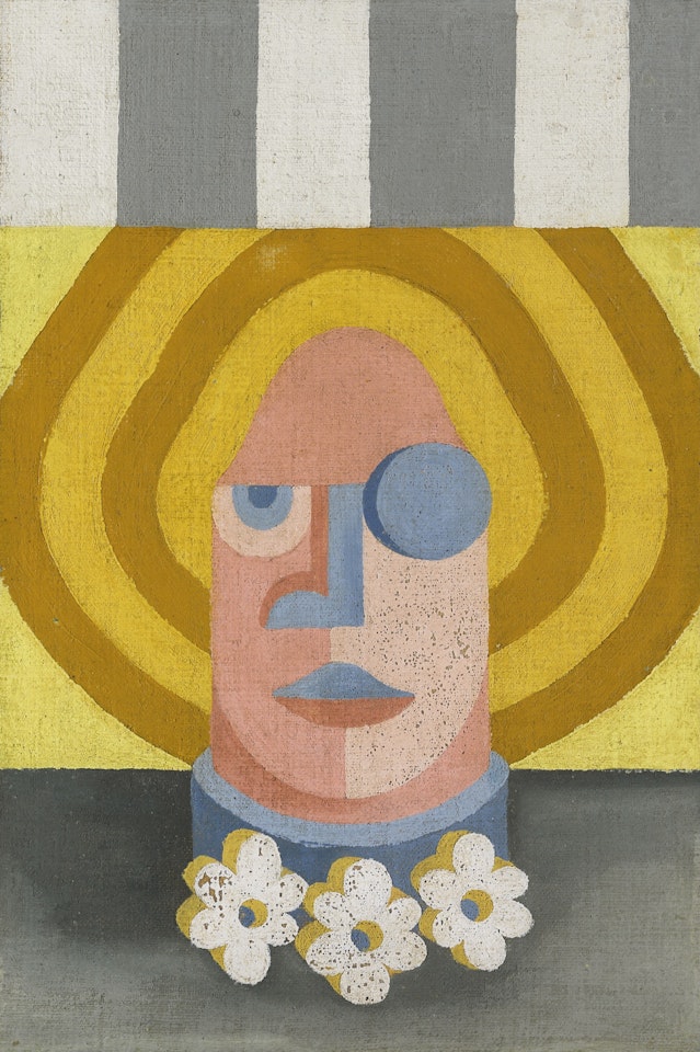 VOLTO DI DONNA + FIORI (PORTRAIT OF A LADY + FLOWERS) by Fortunato Depero