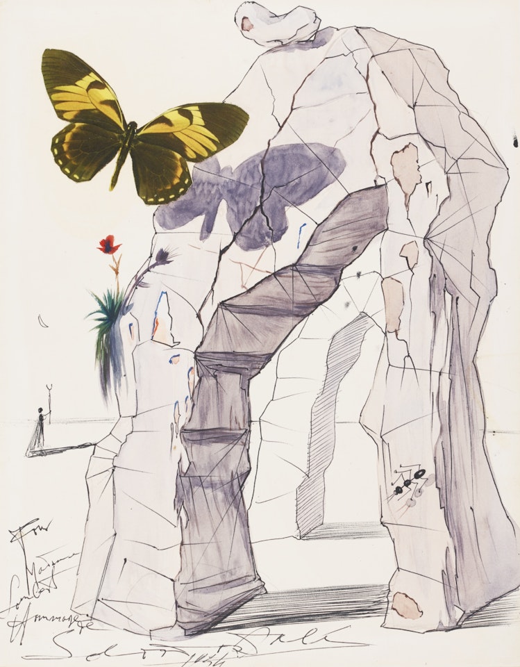 LE PAPILLON AU ROCHER by Salvador Dali