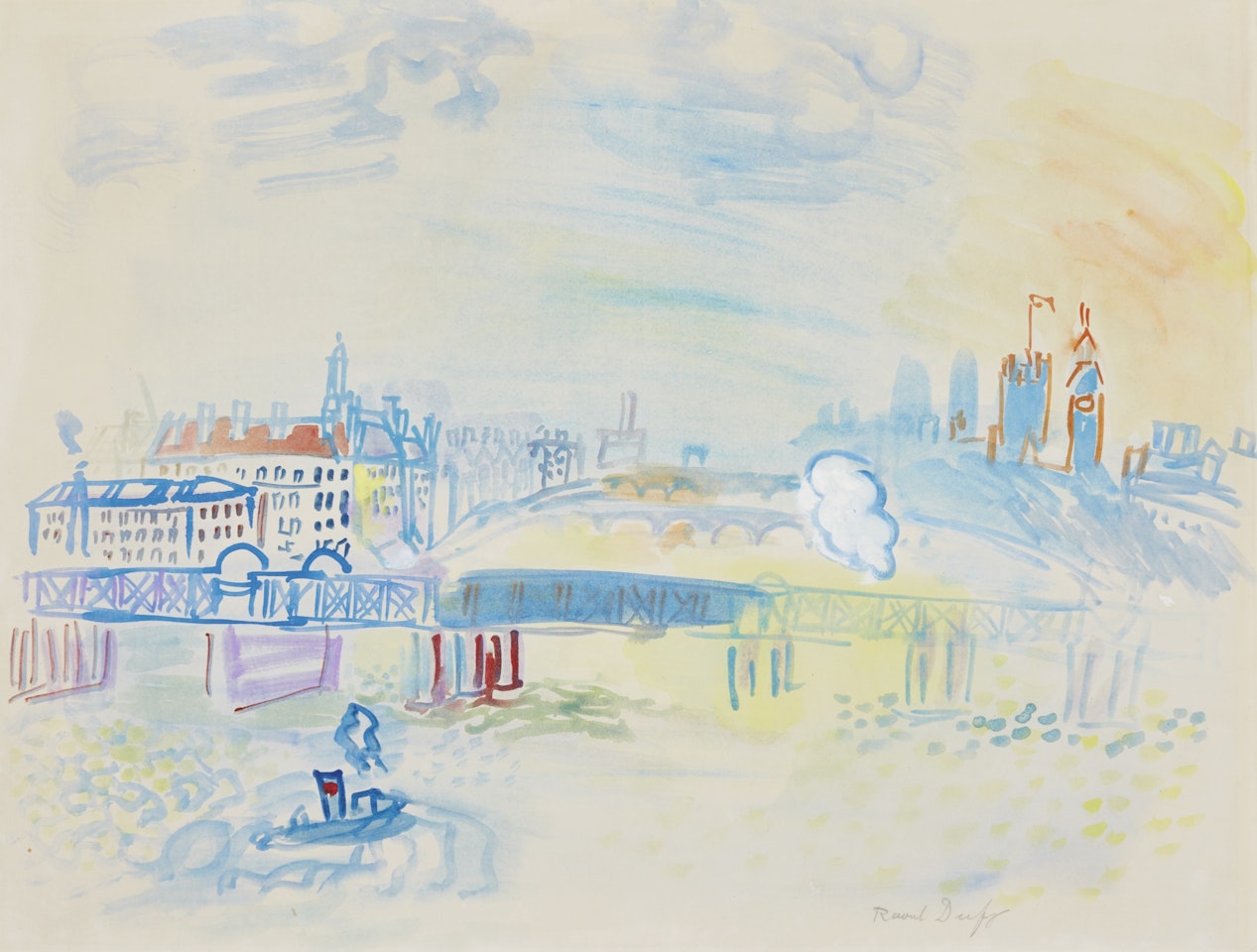 VUE DE LONDRES, PONT SUR LA TAMISE by Raoul Dufy