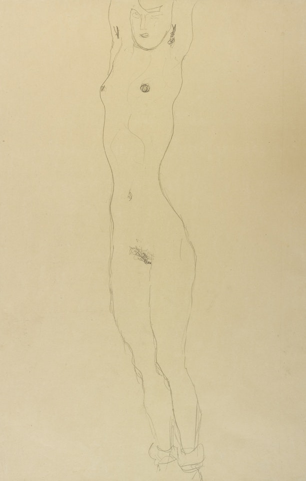 STEHENDER AKT MIT ERHOBENEN ARMEN (STANDING NUDE WITH RAISED ARMS) by Gustav Klimt