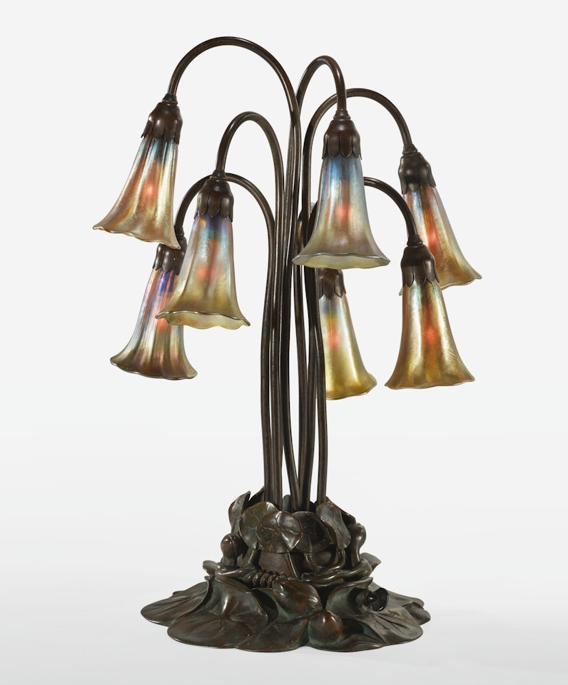 SEVEN-LIGHT "LILY" TABLE LAMP by Tiffany Studios