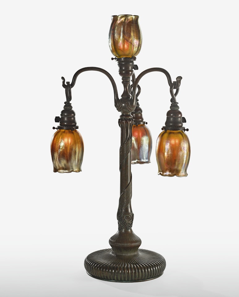 FOUR-LIGHT TABLE LAMP by Tiffany Studios