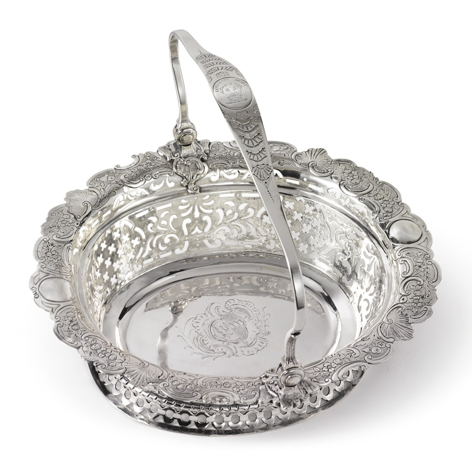 A Irish silver basket by Anonymous
